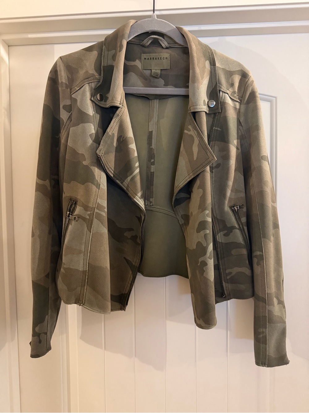Marrakech Women's Olive Camo Utility Moto Jacket